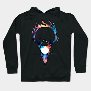 Stag Deer Wild Nature Animal Colors Art Hoodie